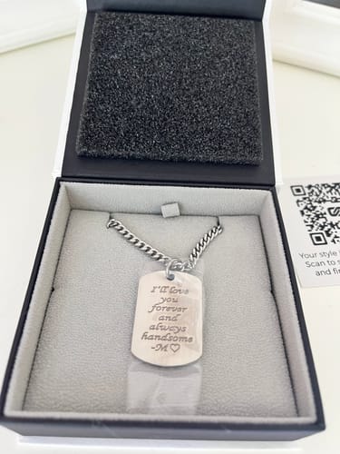 Customer photo review of Matte Dog Tag