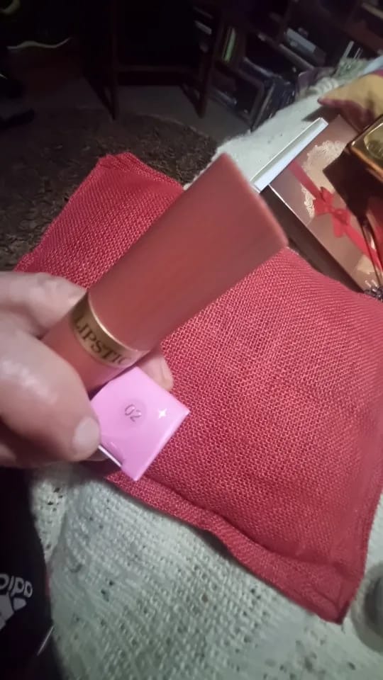 Customer photo review of Pearlescent Velvet Lipstick Waterproof Long Lasting Matte — Pink | KIMLUD