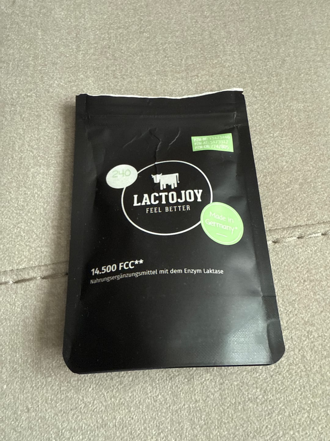 Customer photo review of LactoJoy Laktase Tabletten - 14.500 FCC - 240 Nachfüllpackung