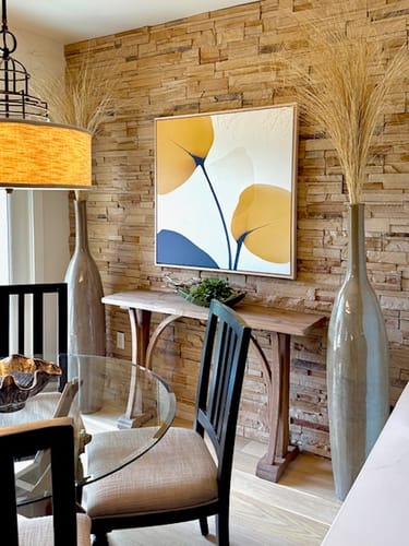 Customer photo review of Golden Leaves Canvas Art