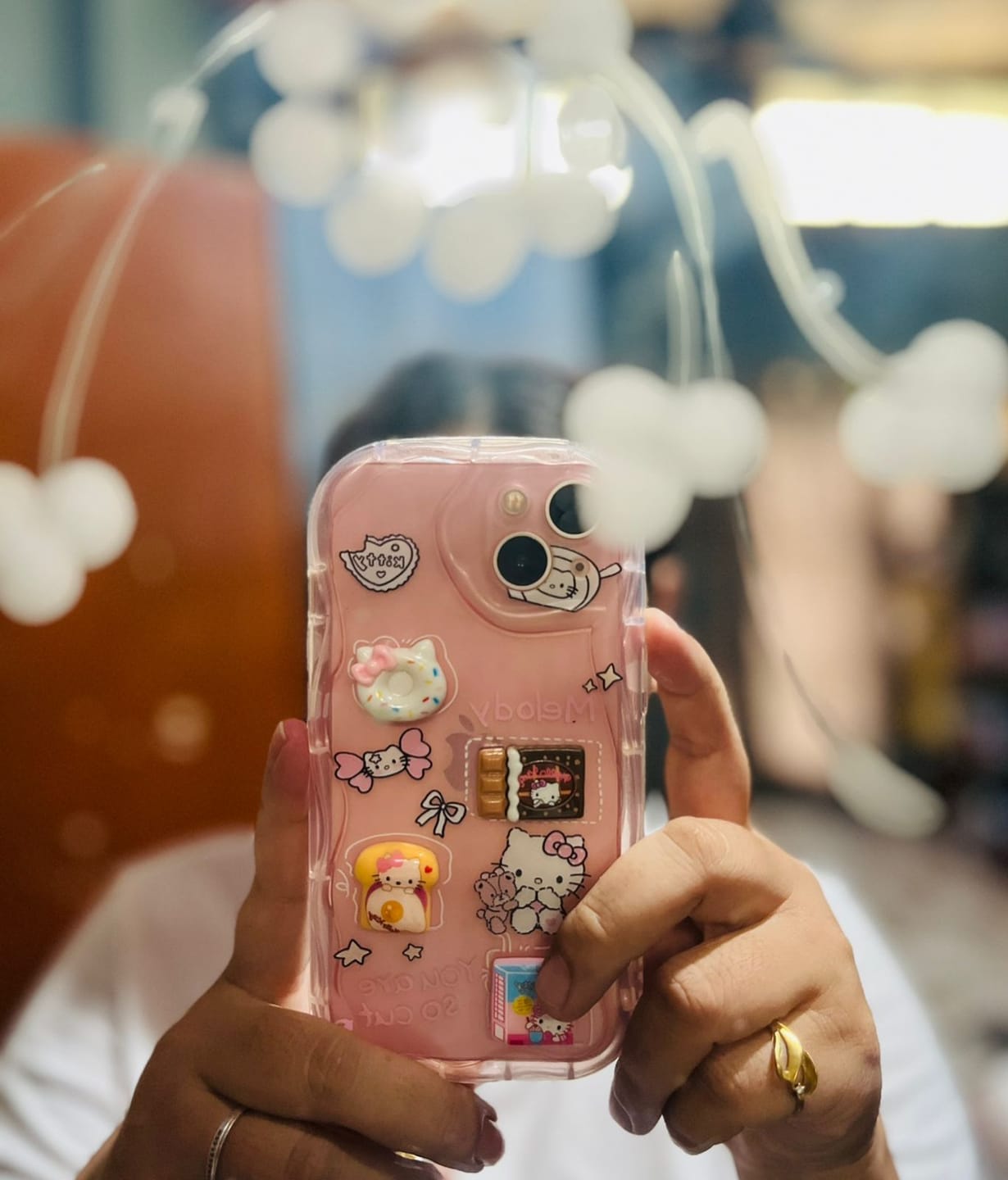 Customer photo review of 3D Cute Pink Case Wave Cartoon Melody Lanyard iPhone Soft Case