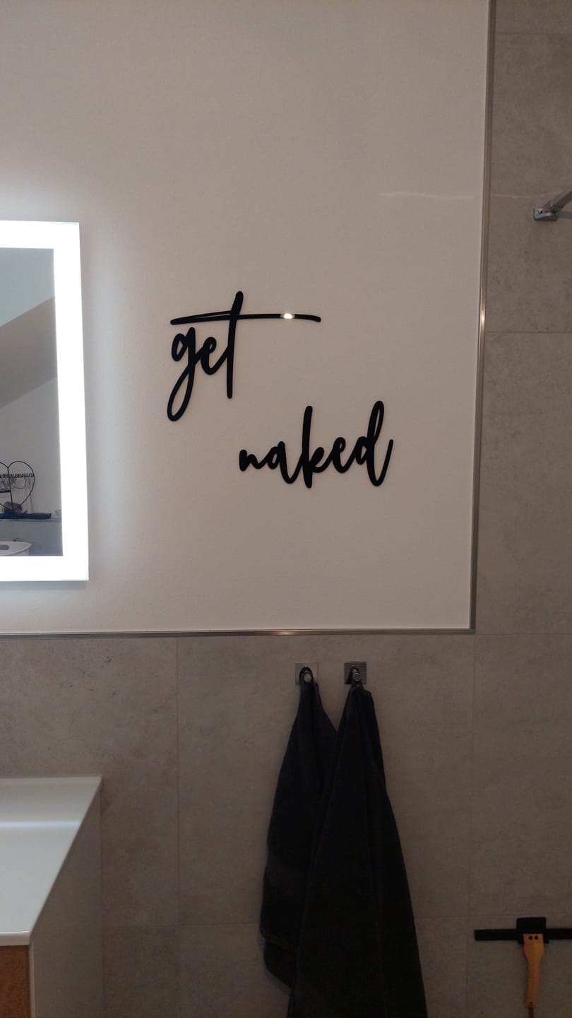 Customer photo review of 3D Schriftzug „get naked"