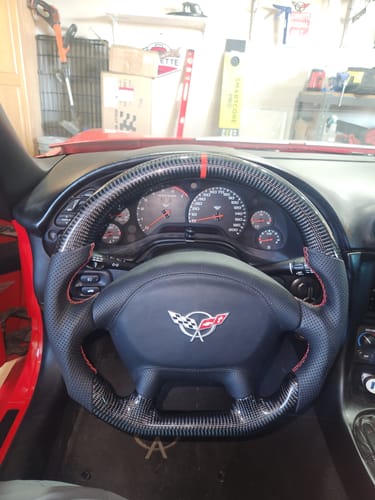 Customer photo review of [Customizable] Custom Airbag Cover Replacement for 1997-2004 Chevrolet Corvette C5 Steering Wheel