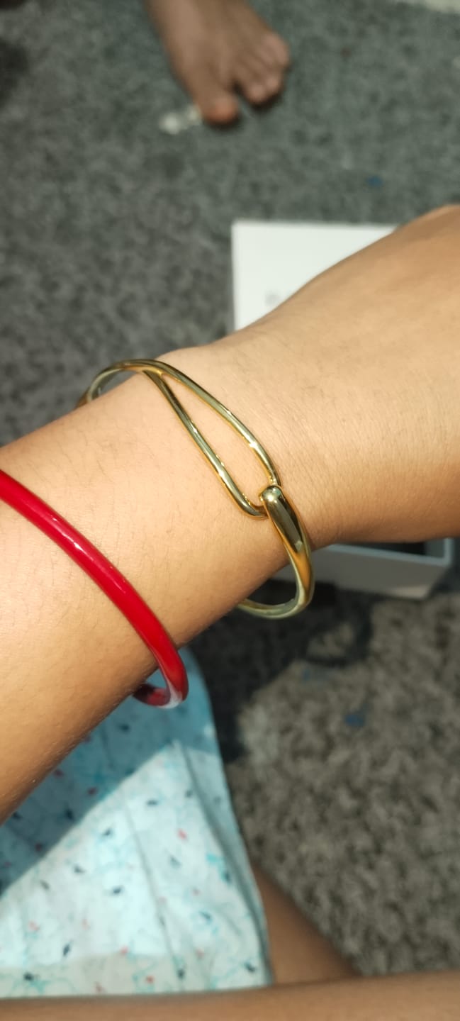 Customer photo review of Twisted Gold Cuff Bracelet
