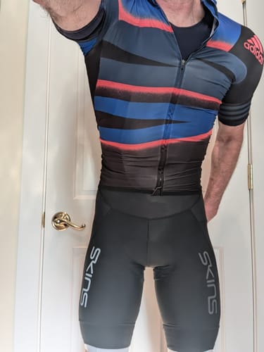 Customer photo review of SKINS CYCLE MEN'S ELITE BIB SHORTS BLACK/ZEST