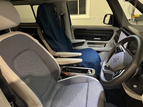 Customer photo review of Waterproof Car Seat Towel – Navy Blue | Towel Society