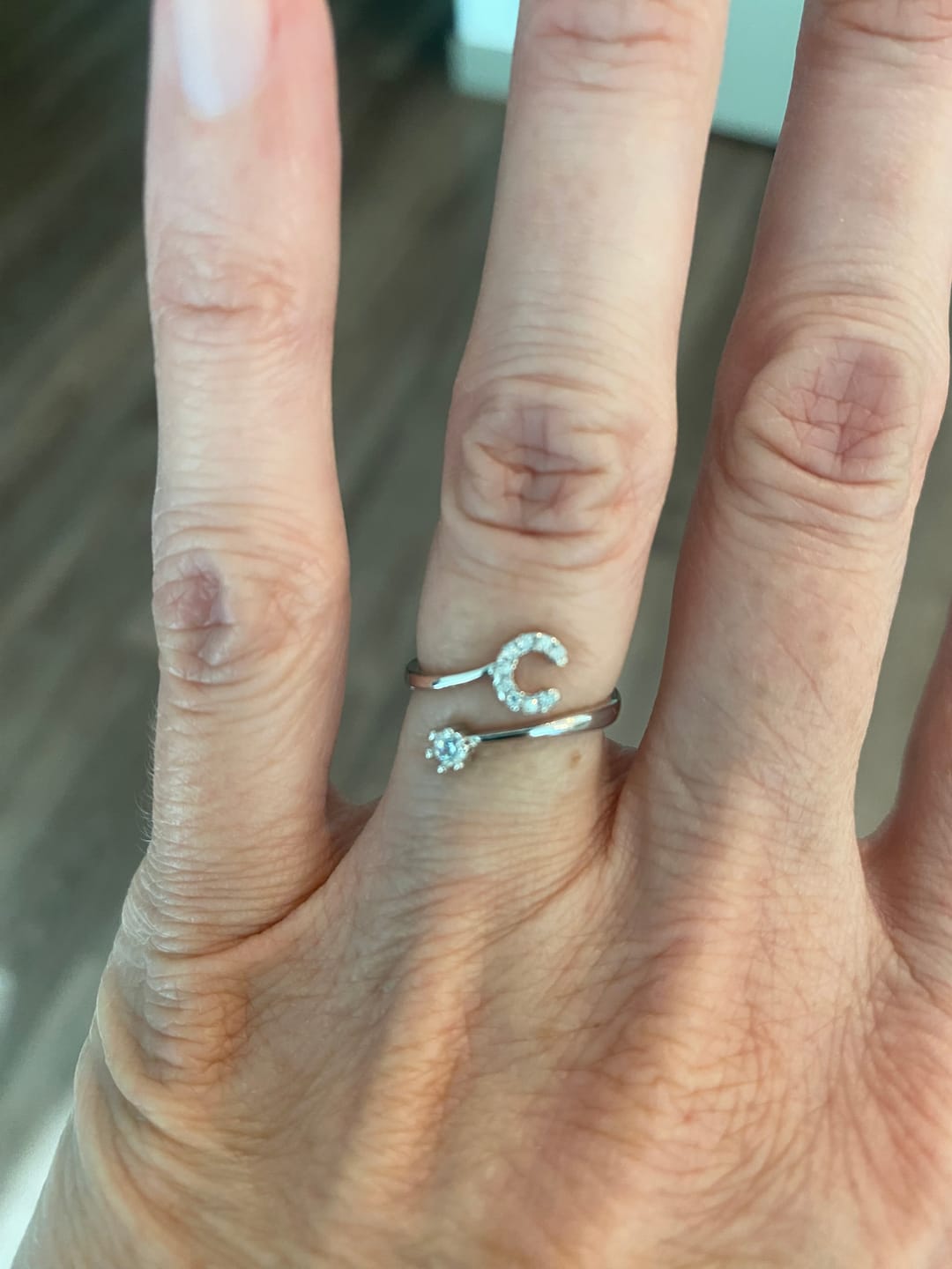 Customer photo review of Initial Sterling Silver Ring
