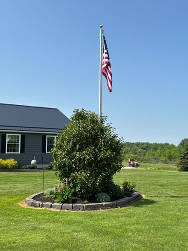 Customer photo review of 20 ft. Commercial Flagpole with External Rope Halyard Rated At 110 mph