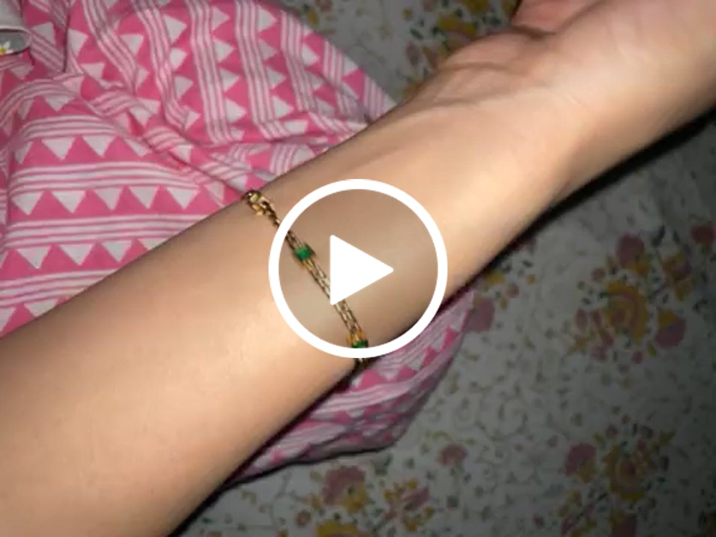 Customer video review of Gold Green Gem Chain Bracelet