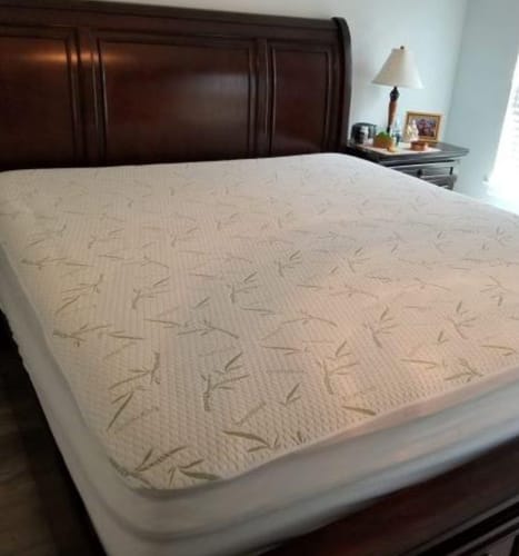 Customer photo review of NuvoDreams™ Waterproof Bamboo Mattress Protector