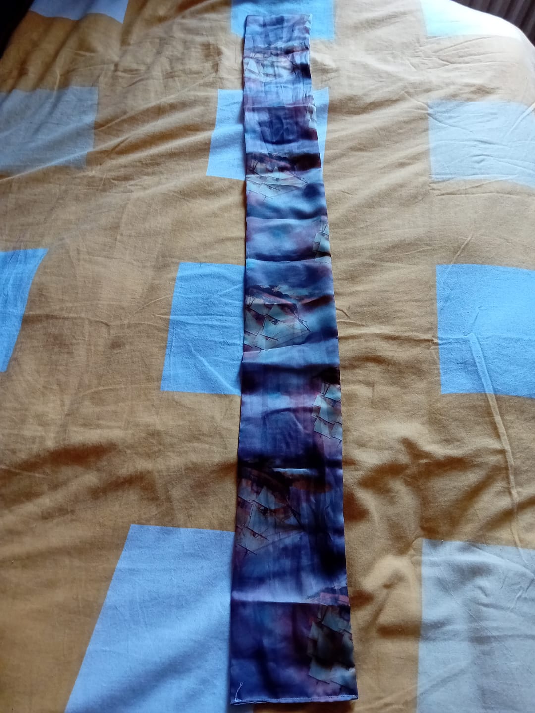 Customer photo review of Sailing Ships Satin Fabric