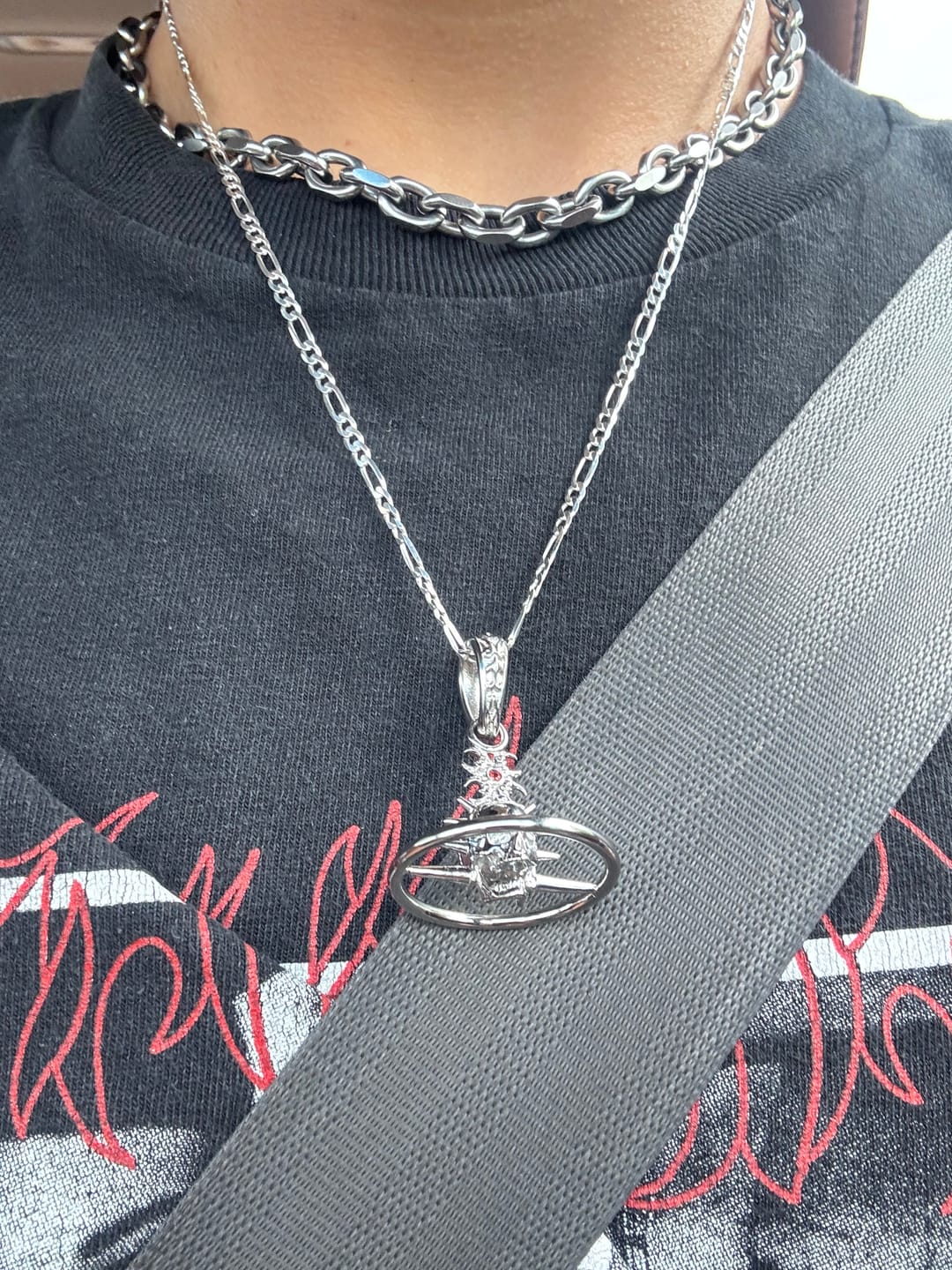 Customer photo review of 3MM STERLING SILVER FIGARO CHAIN