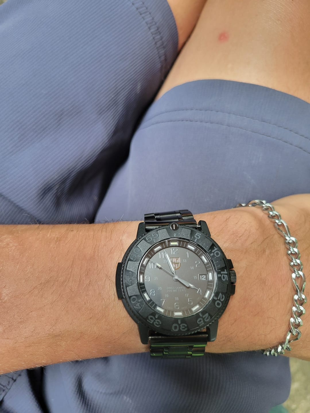 Customer photo review of Luminox Men's Black Strap Watch - Blackout Navy Seal Black Dial Dive | 3001.BO