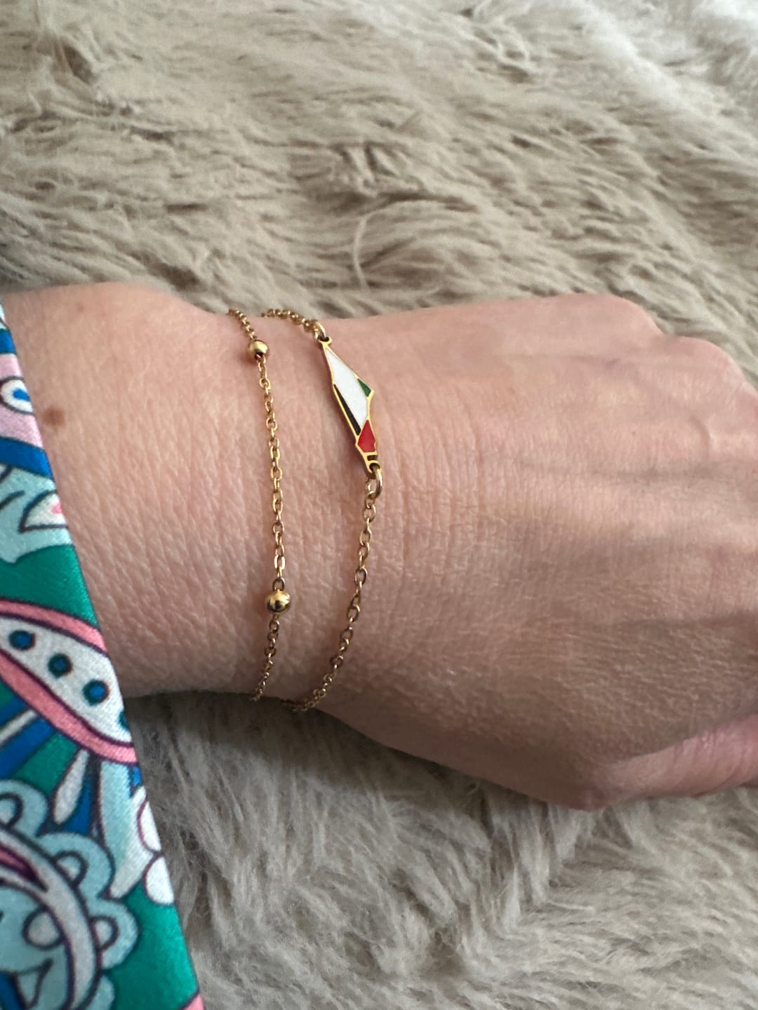 Customer photo review of Palestine Map Bracelet