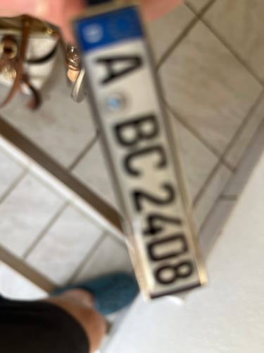 Customer photo review of Kennzeichen Schlüsselanhänger Mini Nummernschild Metall