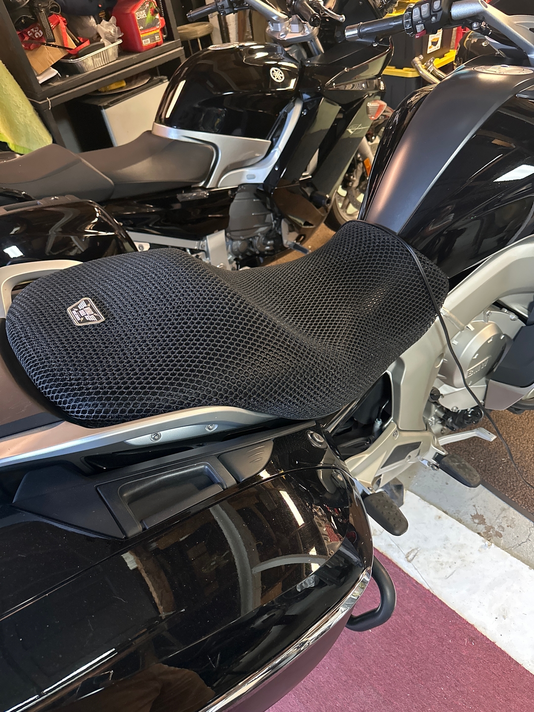 Wind Rider mesh seat cover on a BMW R 1200 GS