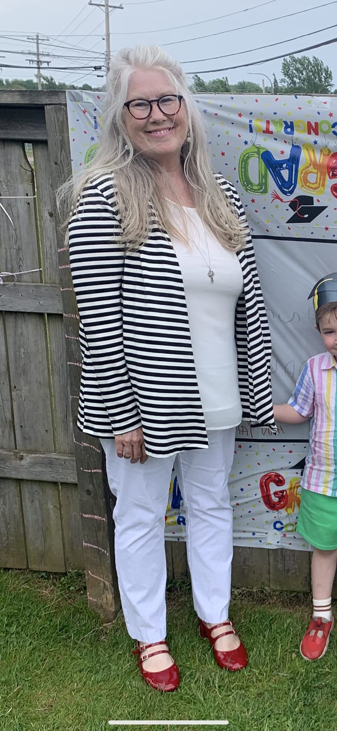 Customer photo review of *Pre-Sale* Layer Cardi w/Elbow Patches