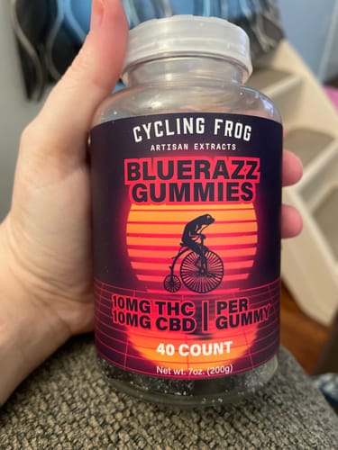 Customer photo review of BlueRazz Gummies, 10mg THC + 10mg CBD