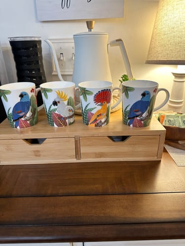 Customer photo review of Tropical Birds Assorted Bone China Mug Set of 4