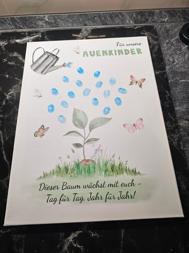 Customer photo review of Personalisierte Leinwand - Geschenk zum Abschied für Erzieher und Lehrer - Setzling