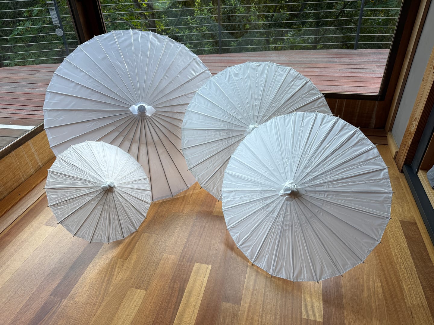 Customer photo review of 28" White Paper Parasol Umbrella