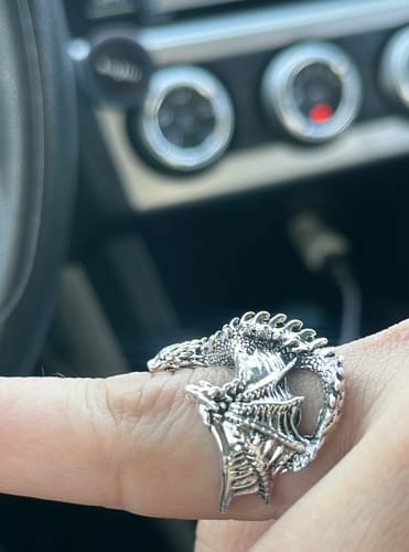 Customer photo review of Perching Dragon Adjustable Ring