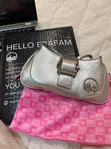 Customer photo review of Silver Era Logo Mini Hoops