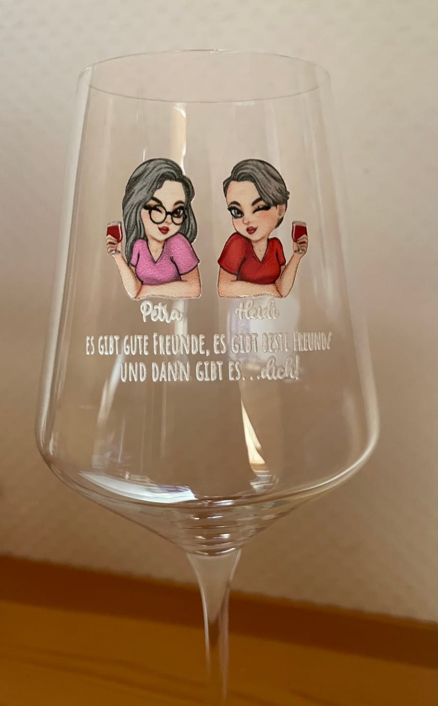 Customer photo review of Beste Freunde - Personalisiertes Glas für Sommergetränke