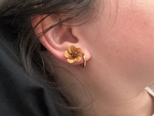 Customer photo review of My Huggies Hoop Earrings