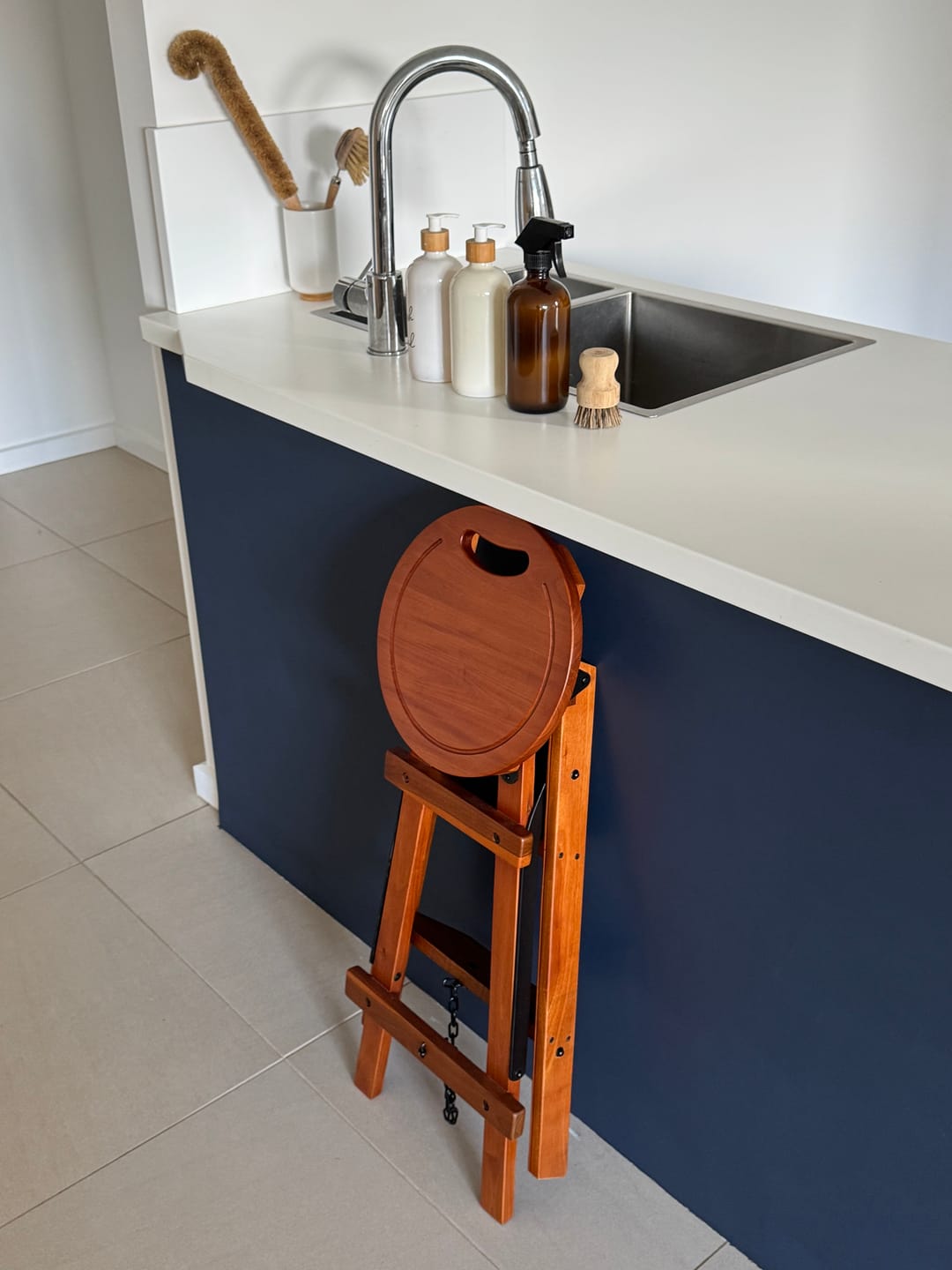 Customer photo review of Bravo Stool | Step Ladder | Mahogany & Teak - Classic Collection