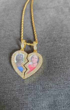 Customer photo review of LUXIIVA® BROKEN HEART CUSTOM PICTURE PENDANT