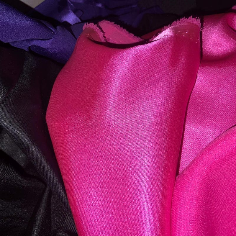 Customer photo review of Fuchsia Silky Stretch Satin