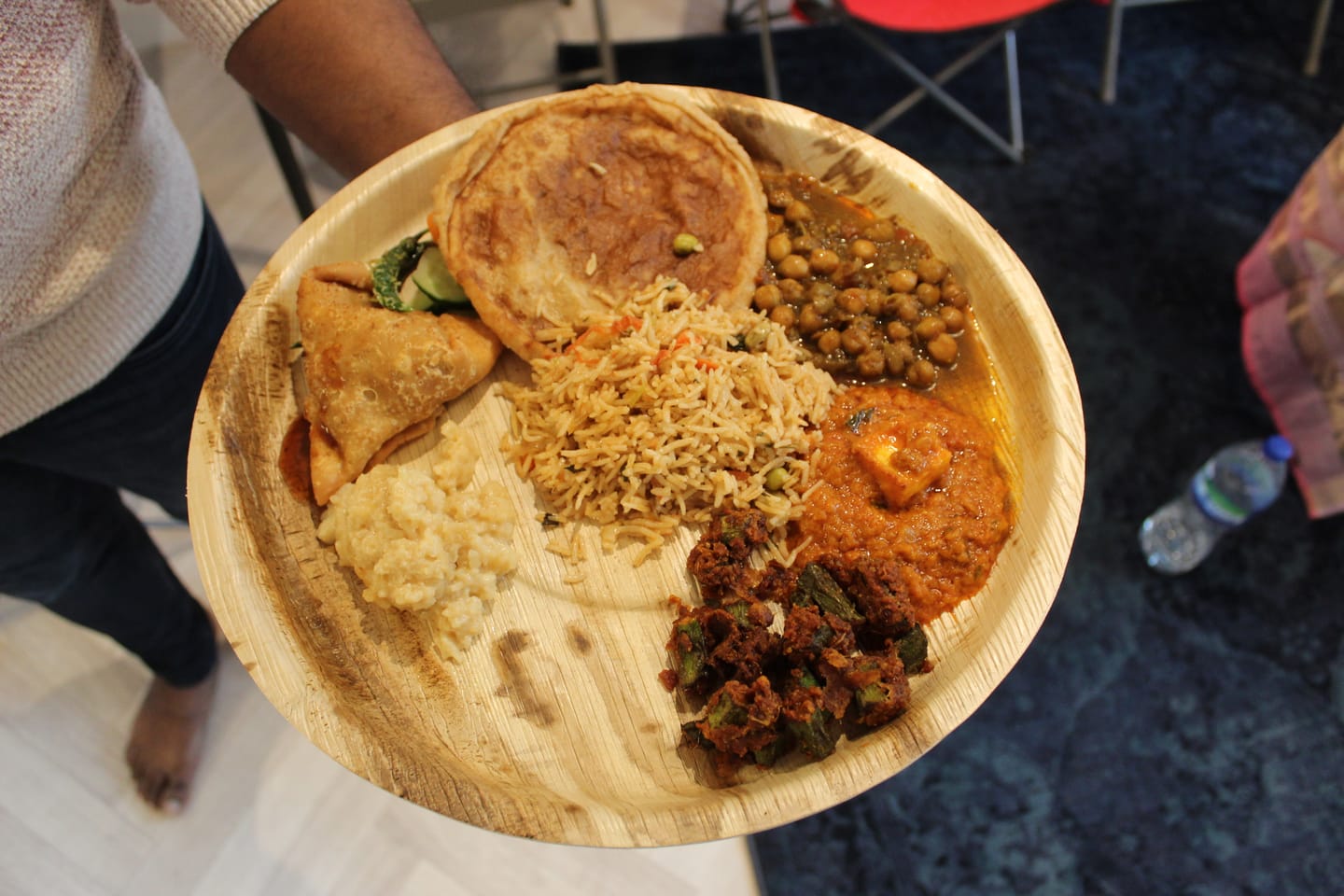 Customer photo review of 14" (36cm) X-Large Pizza Disposable Bamboo Plates