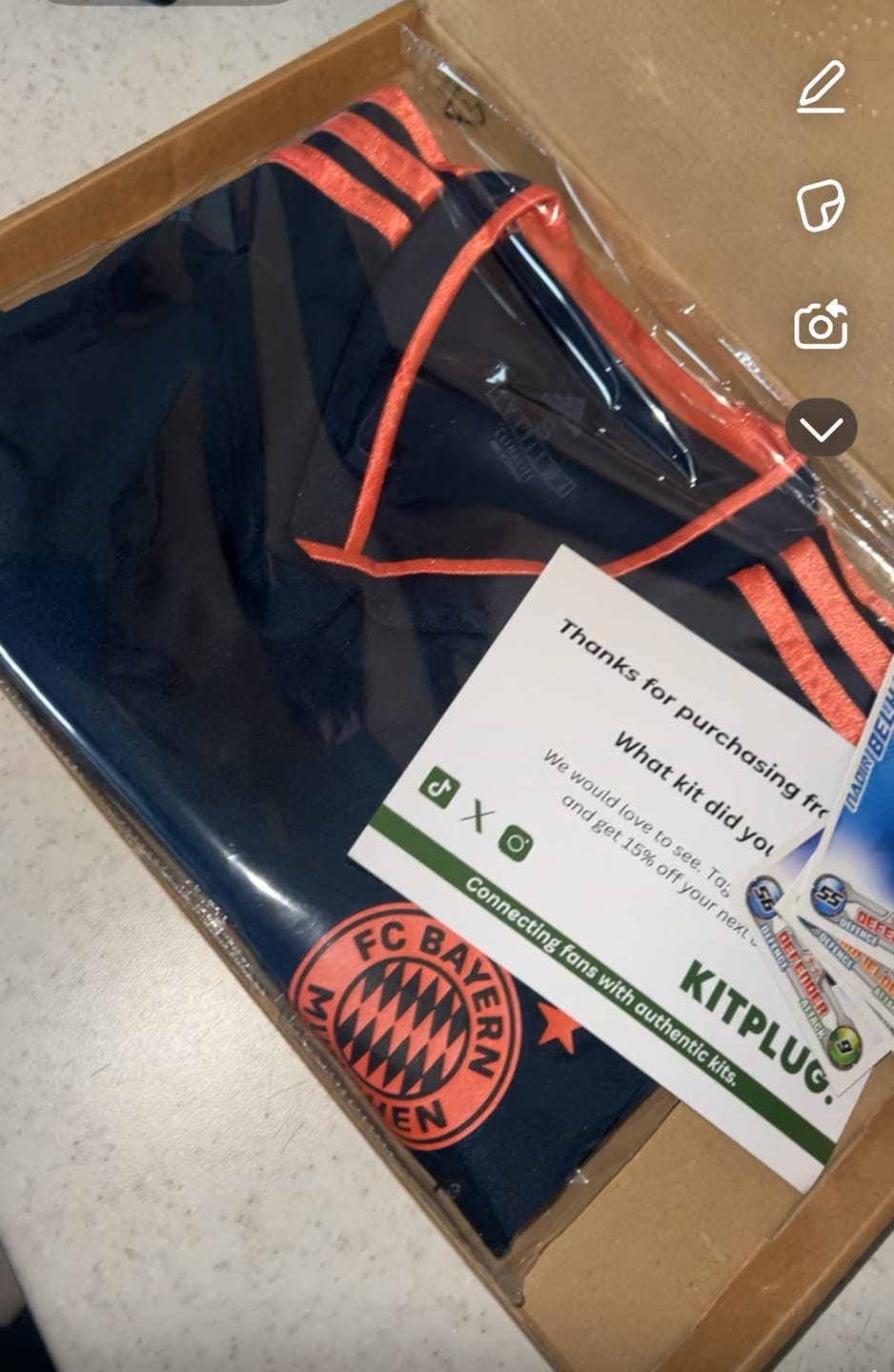 Customer photo review of MODERN Mystery Football Shirt