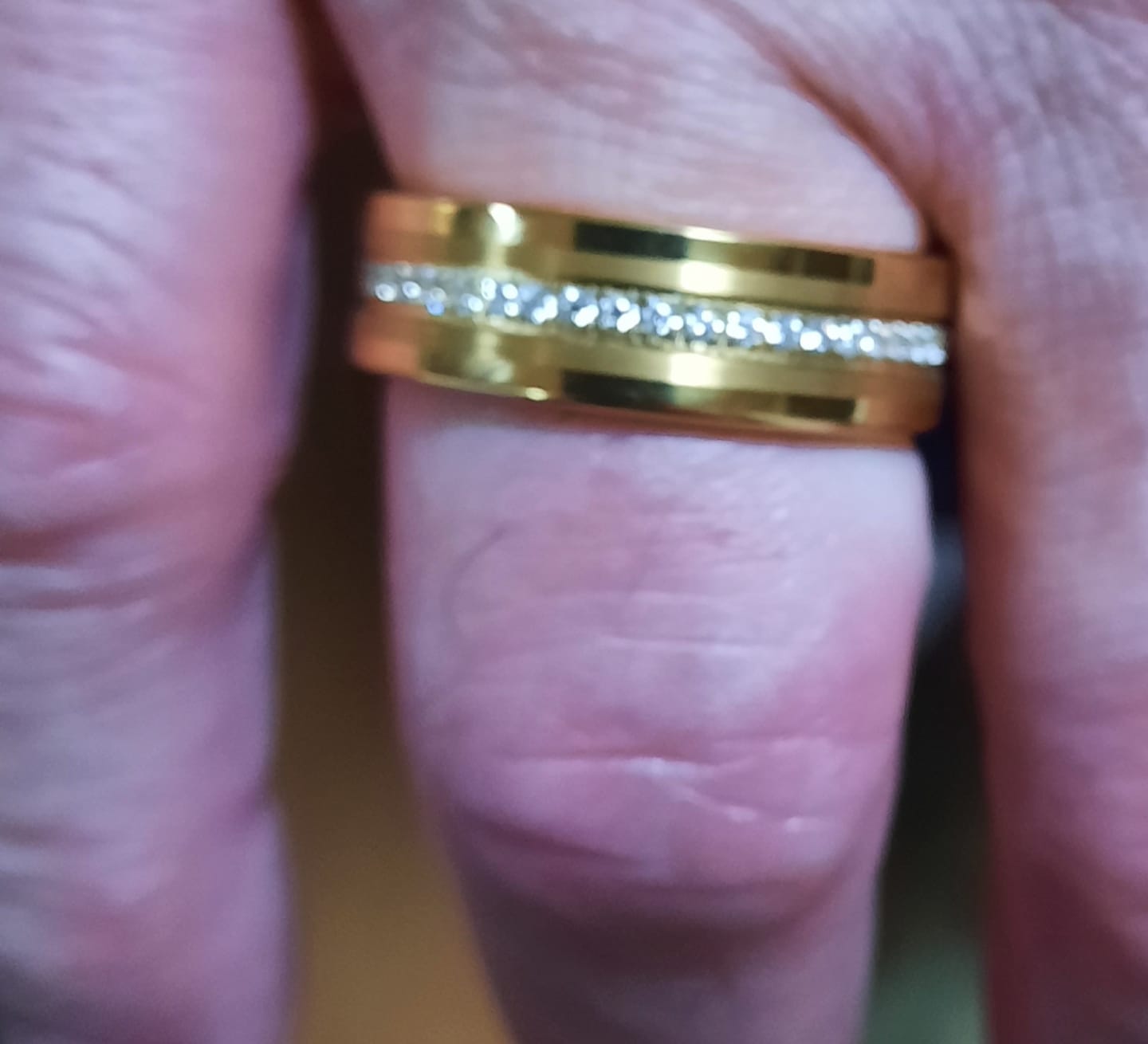 Customer photo review of LEGEND | Gold Tungsten Ring, Diamond Stimulant CZ Eternity, Flat