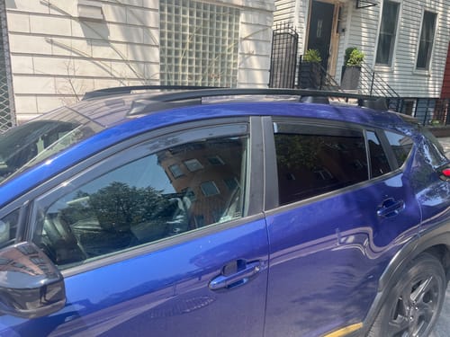 Customer photo review of Fits 2024-2025 Subaru Crosstrek In-Channel Rain Guards Window Visors Sun Wind Snow Vent Side Deflectors