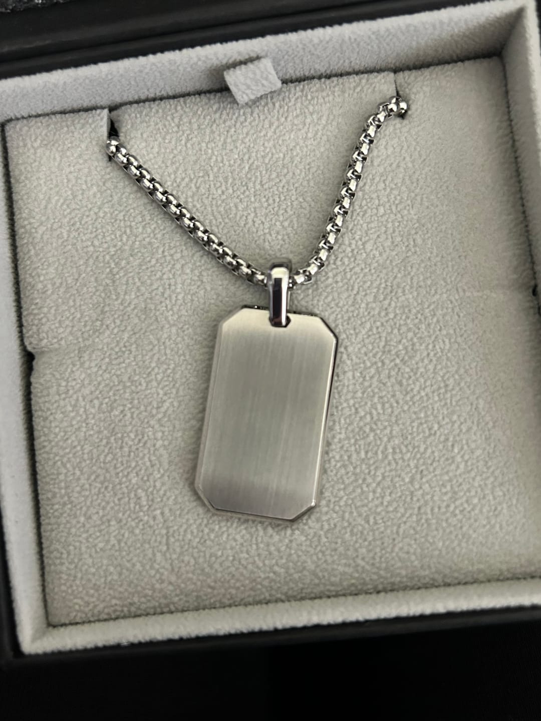 Customer photo review of Matte Modern Dog Tag