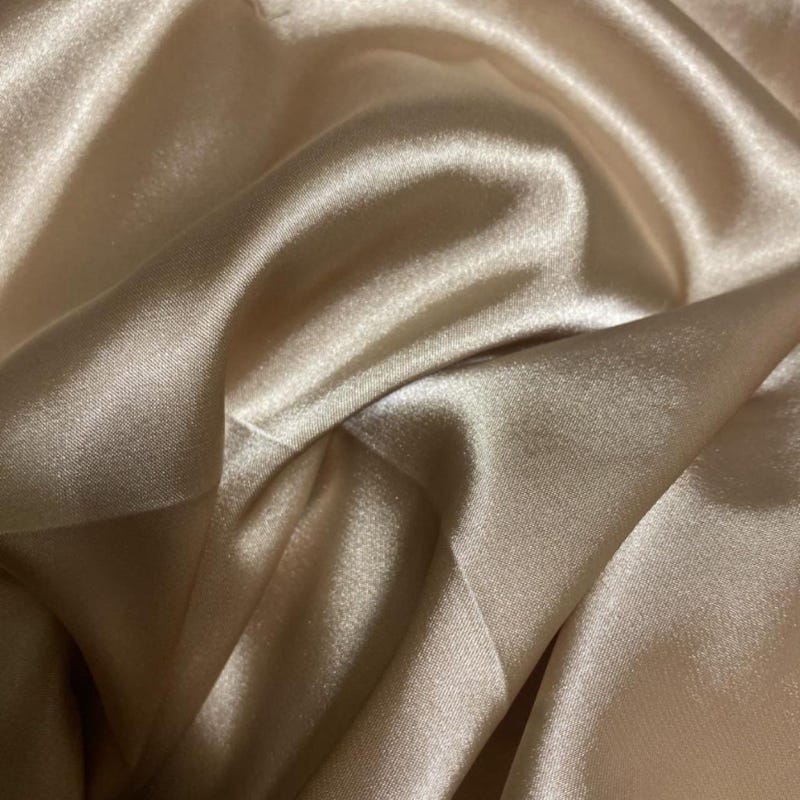 Customer photo review of Champagne Silky Stretch Satin