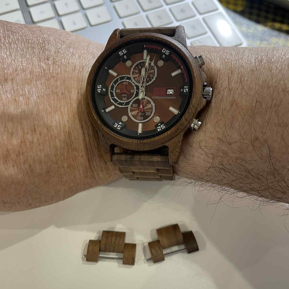 Customer photo review of Wooden Watch Walnut | Multa