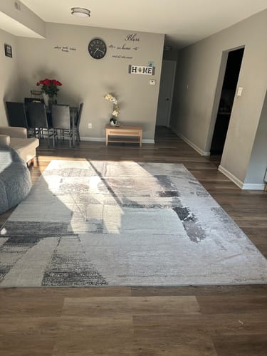 Customer photo review of Geometric Vintage Tara Dark Gray Washable Area Rug