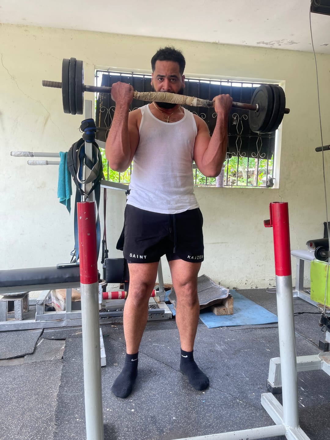 Customer photo review of Isaiah 41:10 Performance Shorts - Black
