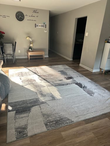 Customer photo review of Geometric Vintage Tara Dark Gray Washable Area Rug