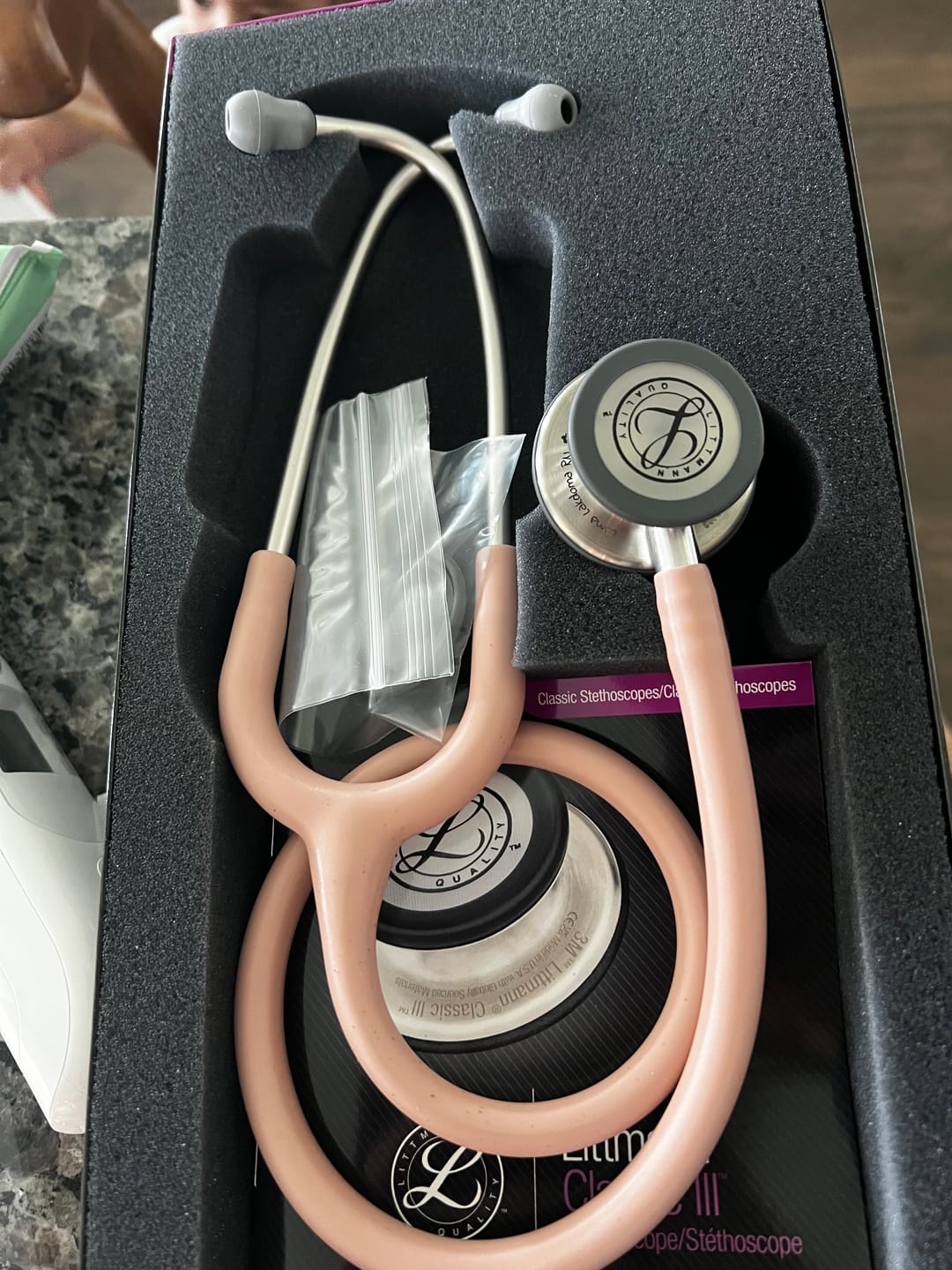 Customer photo review of Littmann Classic III Monitoring Stethoscope: Champagne Rose Satin  5910C