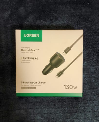 Customer photo review of UGREEN 130W USB-C Car Charger 3 Ports