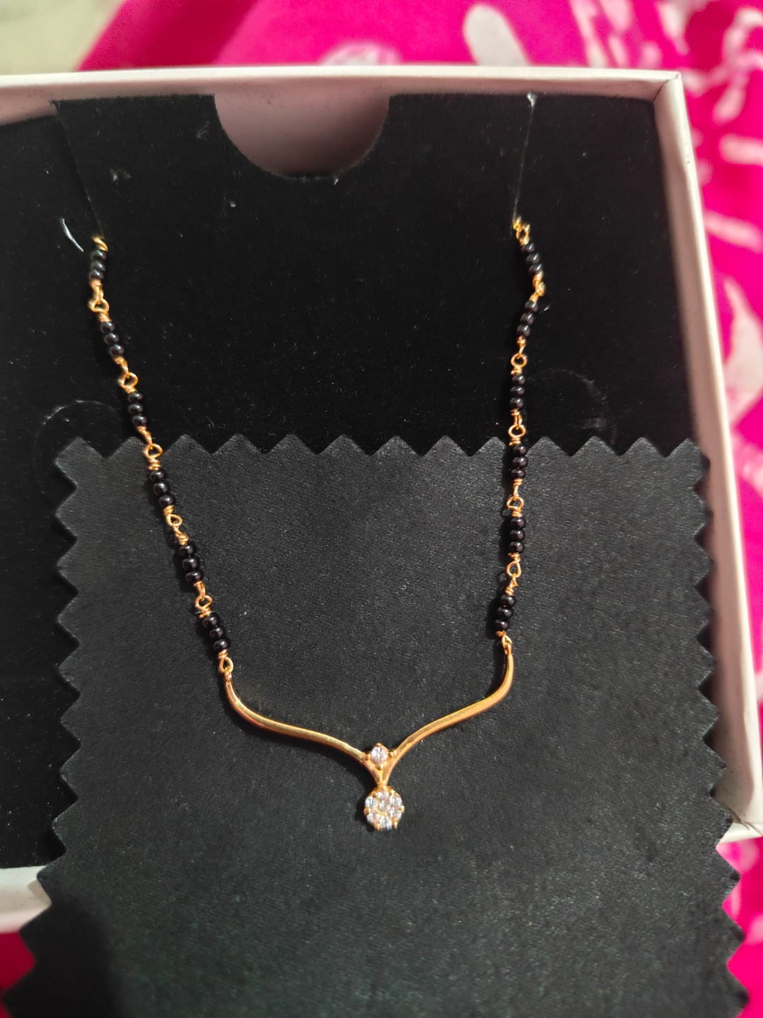 Customer photo review of Niyati Diamond Mangalsutra | BIS Hallmarked | 18k Gold Vermeil