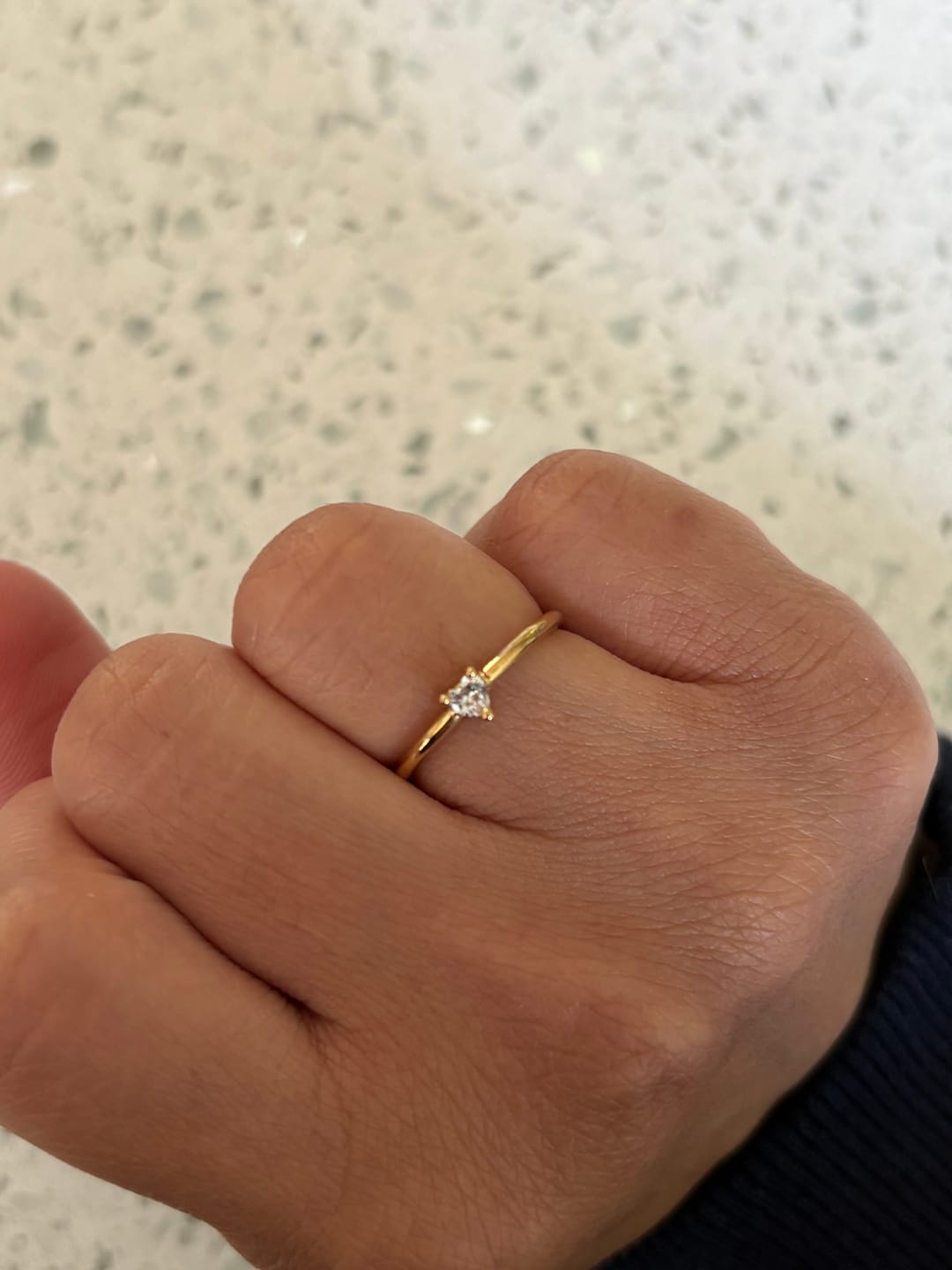 Customer photo review of 'Small Love' Crystal Heart Ring