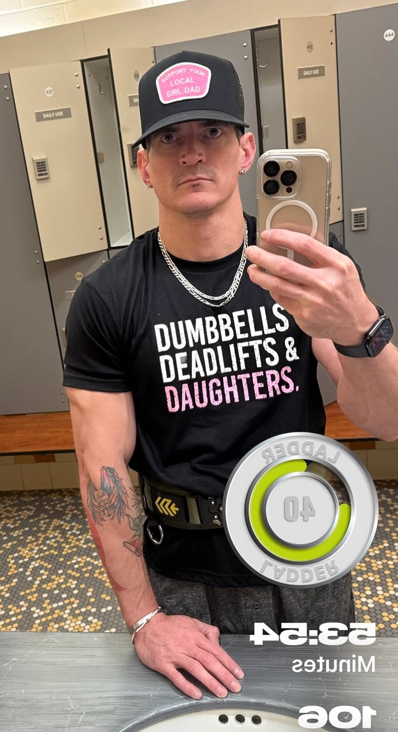 Customer photo review of Dumbbells Deadlifts & Daughters Shirt