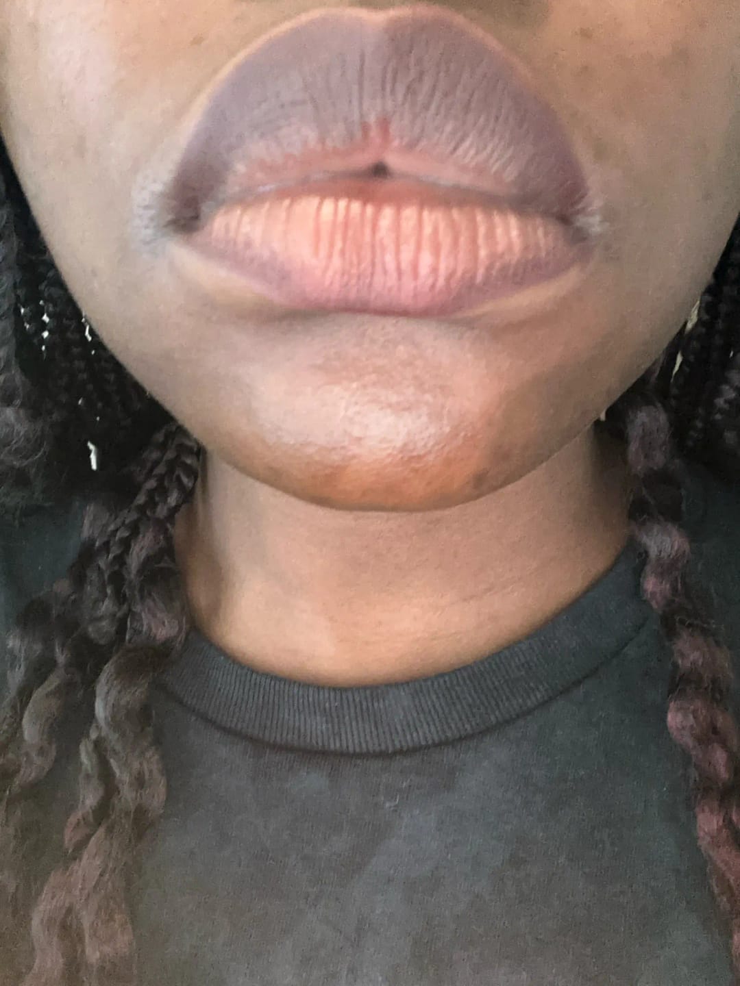 Customer photo review of Matte Lip Liner Pencil Beveled Nib — Nude Brown | KIMLUD