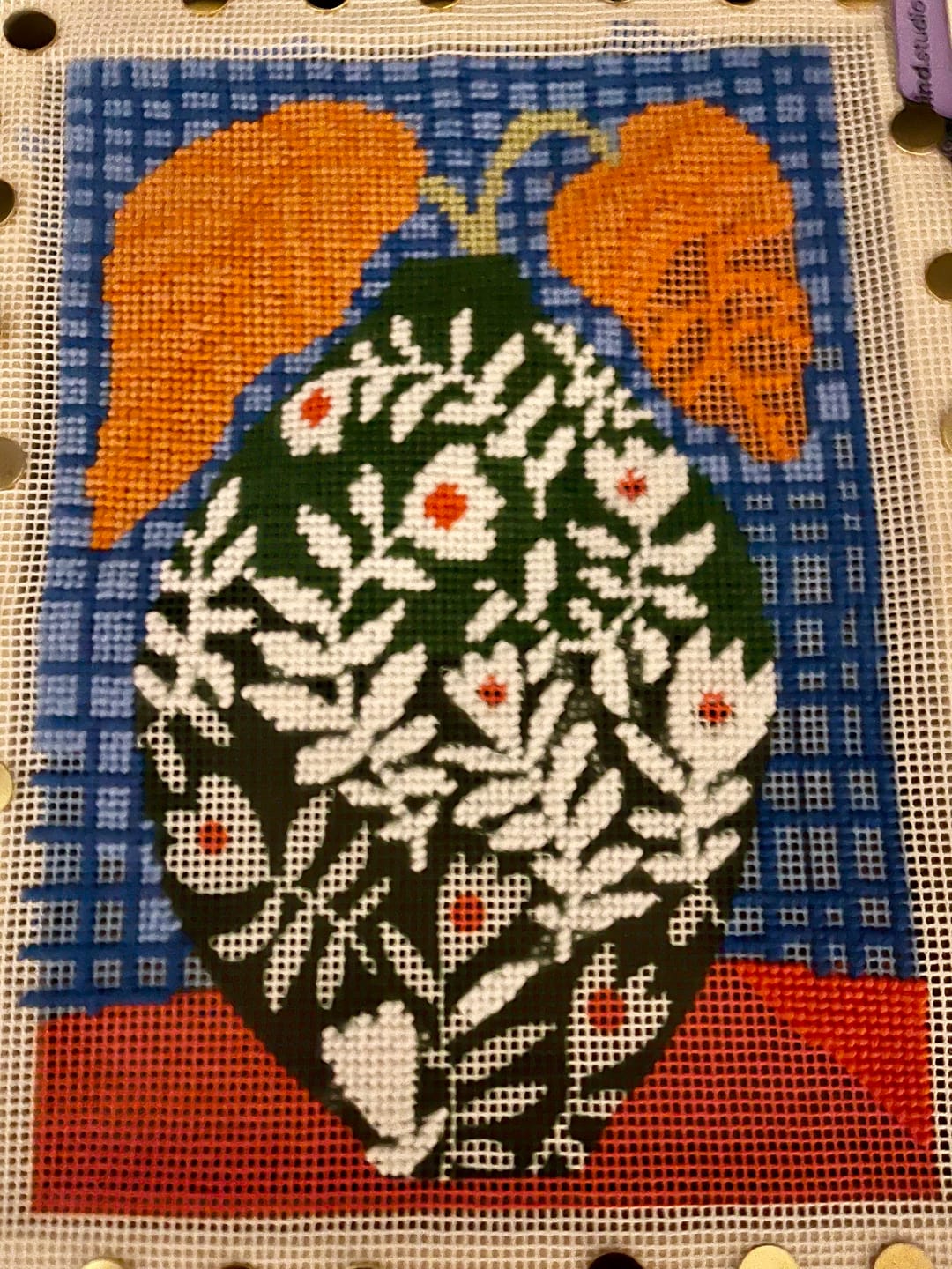 Customer photo review of Dot Pot Needlepoint Kit