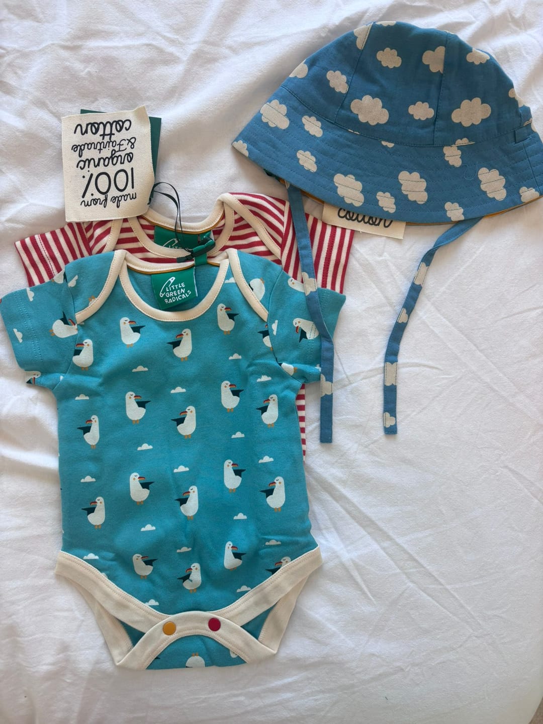Customer photo review of Summer Seagull Organic Baby Bodies Set - 2 Pack